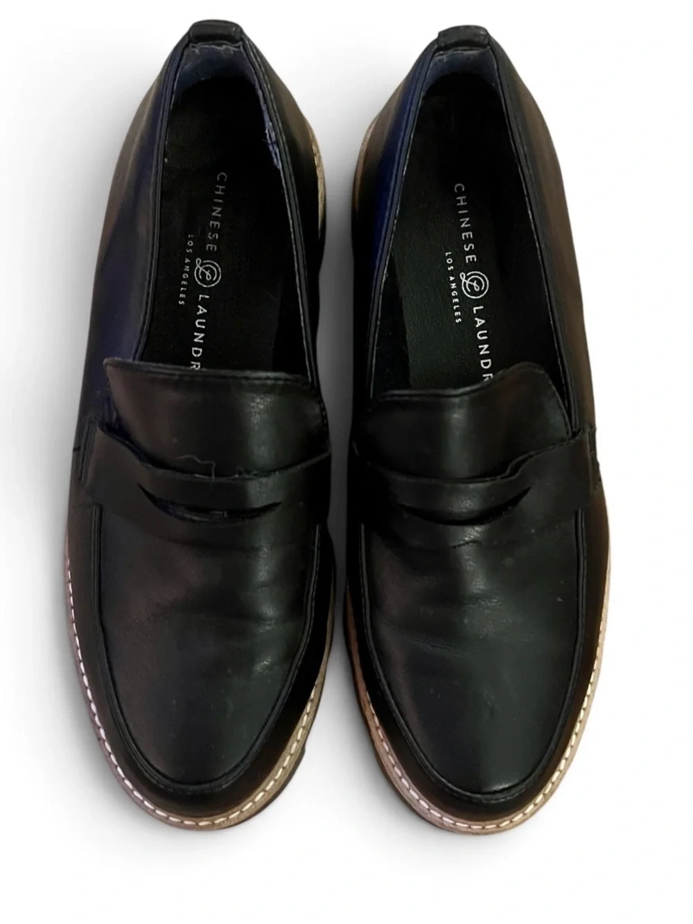 Chinese Laundry Black leather Loafers with chunky sole